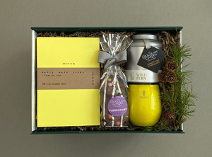 Looking for corporate gift ideas? Welcome back to the office.  Gift box, made in Ireland, luxury Irish brands. Stylish keep cup. Luxury Chocolate and hot chocolate. Badly made books notebook.   Locally made. Perfect for corporate gift and occasion gifts .  