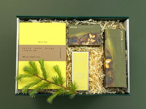 Looking for gift ideas? Gift box, made in Ireland, luxury Irish brands. Badly made books notebook. VOYA soap and Voya body wash. Max Benjamin hand cream. Locally made. Perfect for corporate gift and occasion gifts .  